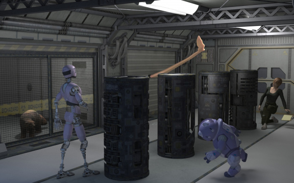Facility
Figures and scene exported from Poser Pro 2010, rendered in modo 4.
